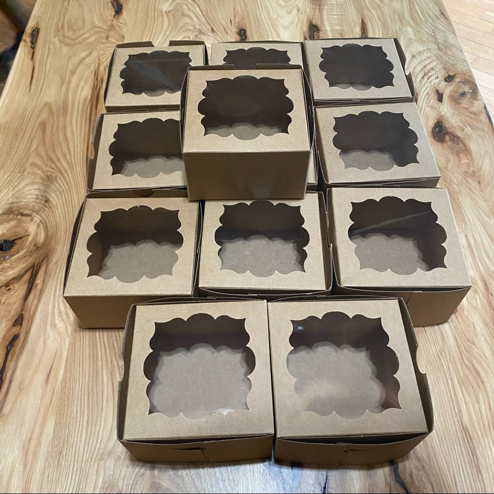 SOLD 12 Kraft Favor Boxes 4x4x2.5 SOLD